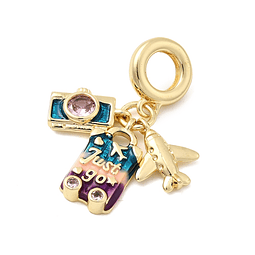  Charm Estilo Europeo | Maleta, Cámara y Avión