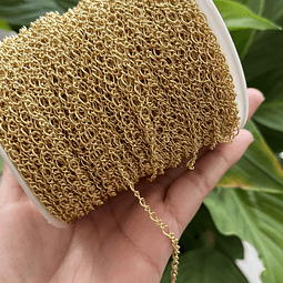 1 metro Cadena Eslabon Giratorio | Baño de oro 18k