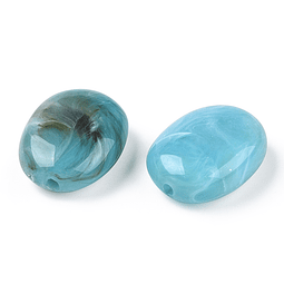  Piedra Imitación Ovalo | Acrílico Turquesa
