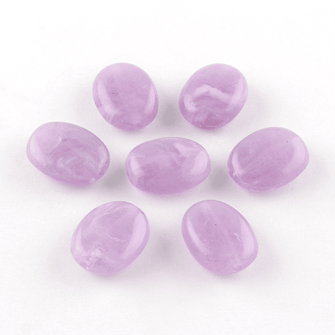 Piedra Imitación Ovalo | Acrílico Lila