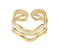 Anillo Ajustable Ondas Esmaltado | Acero Inoxidable