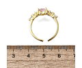 Anillo ajustable Corazón Rosado | Baño de oro 16k