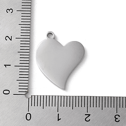  Colgante Corazón Con Líneas | Acero Inoxidable 