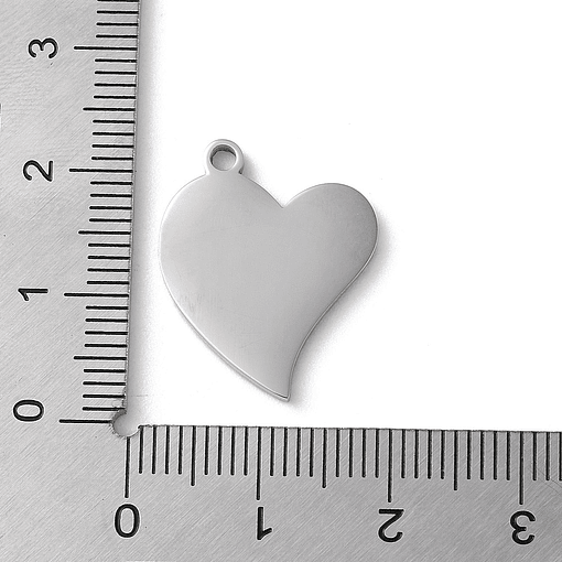 Colgante Corazón Con Líneas | Acero Inoxidable 