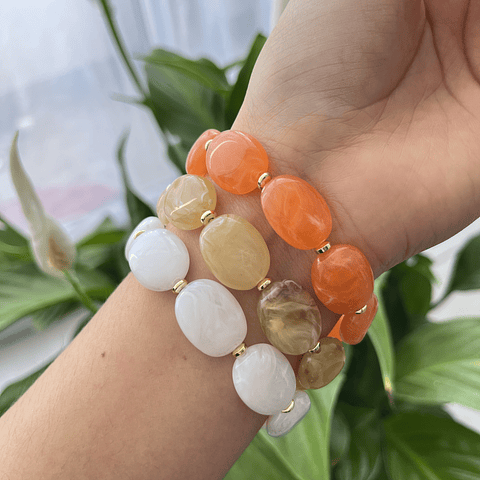 Pulseras de Piedras de Imitación Natural 