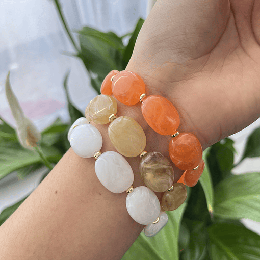 Pulseras de Piedras de Imitación Natural 