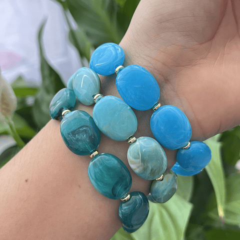 Pulseras de Piedras de Imitación Natural 