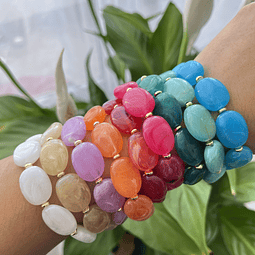  Pulseras de Piedras de Imitación Natural 