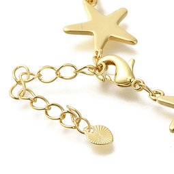  Pulsera de Estrellas, conchitas | Baño de oro 18k
