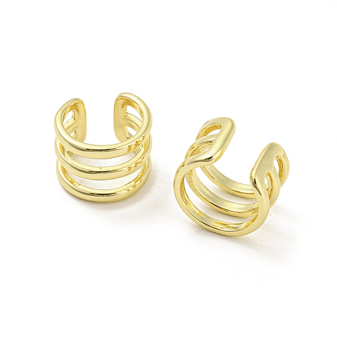 Ear Cuff Multiples Líneas | Baño de oro 18k
