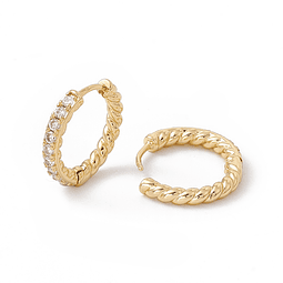  Aro Argolla Con Circones | Baño de oro 18k