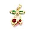 Colgante Cereza De Cristales | Baño oro 18k