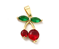 Colgante Cereza De Cristales | Baño oro 18k