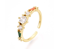 Anillo Con Circones Ajustable | Baño de oro 18k