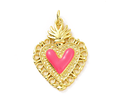 Colgante Corazón Sagrado Esmaltado | Baño de oro 18k