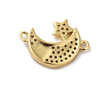 Conector Media Luna Con Circones | Baño oro 18k