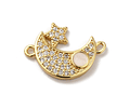 Conector Media Luna Con Circones | Baño oro 18k