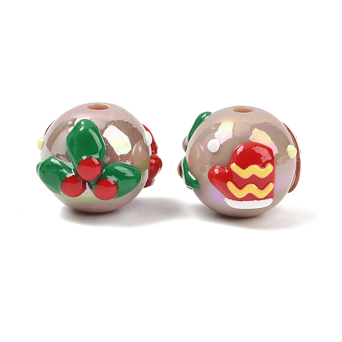 Pelotas Navideñas Acrilicas 15x17mm