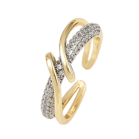 Anillo Con Circones Ajustable | Baño de oro 18k