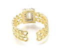 Anillo Ajustable Cadena Con Circon | Baño de oro 18k
