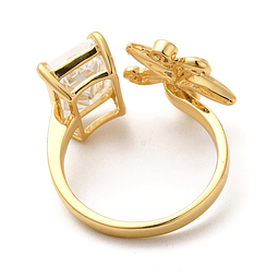  Anillo Ajustable Estrella de Mar Con Circon | Baño de oro 18k