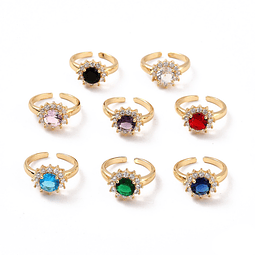  Anillo Ajustable Lady Di | Baño de oro 18k