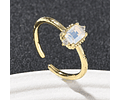 Anillo Solitario Ajustable | Baño de oro 18k
