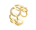Anillo Ajustable Óvalos | Baño de oro 18k