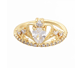 Anillo Ajustable Corona | Baño de oro 18k