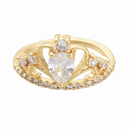  Anillo Ajustable Corona | Baño de oro 18k