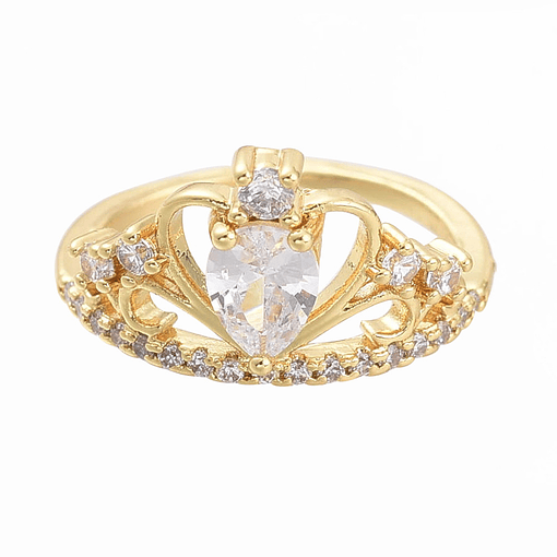 Anillo Ajustable Corona | Baño de oro 18k