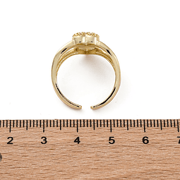  Anillo Ajustable Doble Corazón | Baño de oro 18k