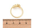 Anillo Ajustable Flores Con Circones | Baño de oro 18k