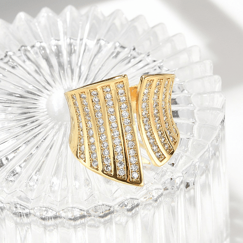 Anillo Ajustable tipo Faja | Baño de oro 18k