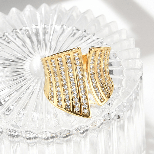 Anillo Ajustable tipo Faja | Baño de oro 18k