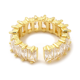  Anillo Ajustable Con Circones | Baño de oro 18k