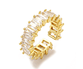 Anillo Ajustable Con Circones | Baño de oro 18k
