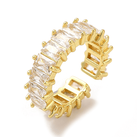 Anillo Ajustable Con Circones | Baño de oro 18k