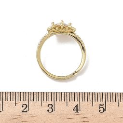  Anillo Ajustable Girasol | Baño de oro 18k
