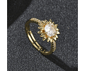 Anillo Ajustable Girasol | Baño de oro 18k