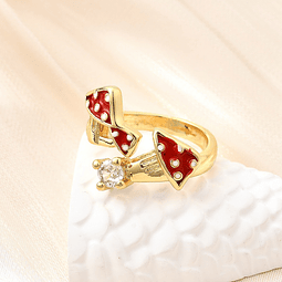 Anillo Ajustable de Honguitos | Baño de oro 18k