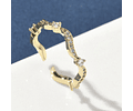 Anillo Ajustable Con Circones | Baño de oro 18k