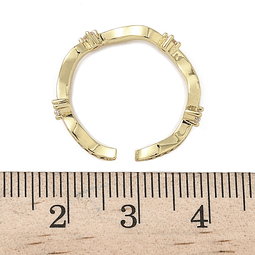  Anillo Ajustable Con Circones | Baño de oro 18k