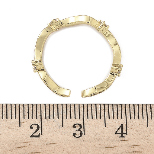 Anillo Ajustable Con Circones | Baño de oro 18k