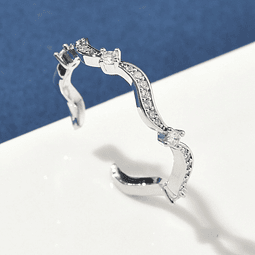 Anillo Ajustable con circones | Baño de Plata