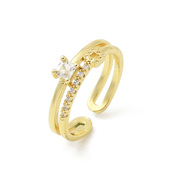 Anillo Con Circones Ajustable | Baño de oro 18k