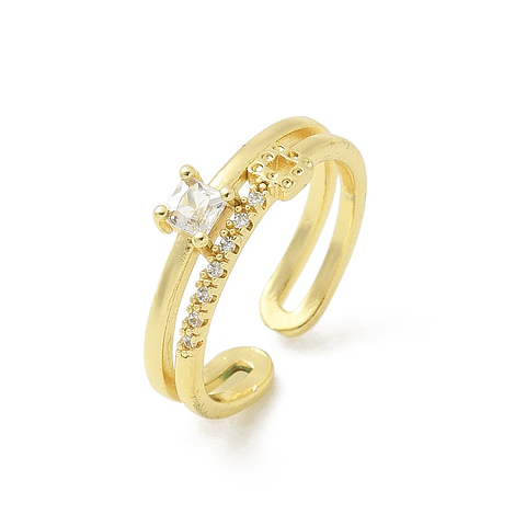 Anillo Con Circones Ajustable | Baño de oro 18k