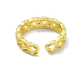 Anillo Ajustable Tejido de Circones | Baño de oro 18k