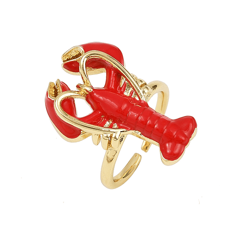 Anillo Ajustable De Langosta | Latón