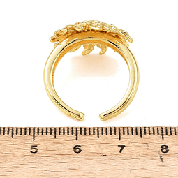  Anillo Ajustable Girasol | Baño de oro 18k